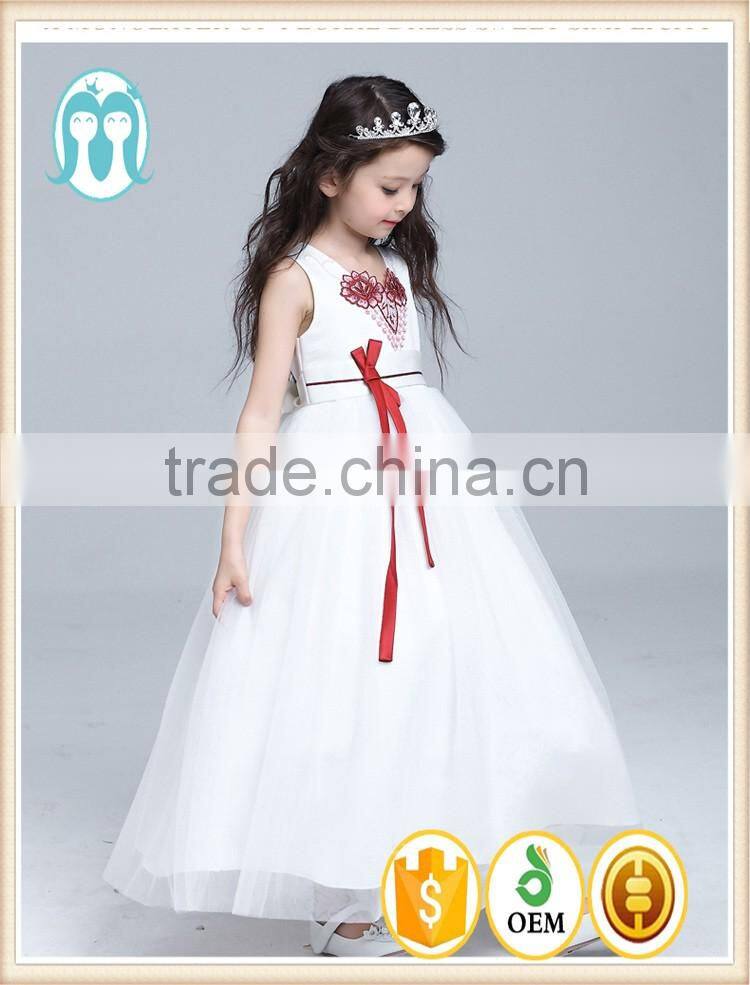 High quality Violet Elegant girls Princess Long sleeveless Wedding dresses Ball Gown dress Appliques Purple Tulle party dresses