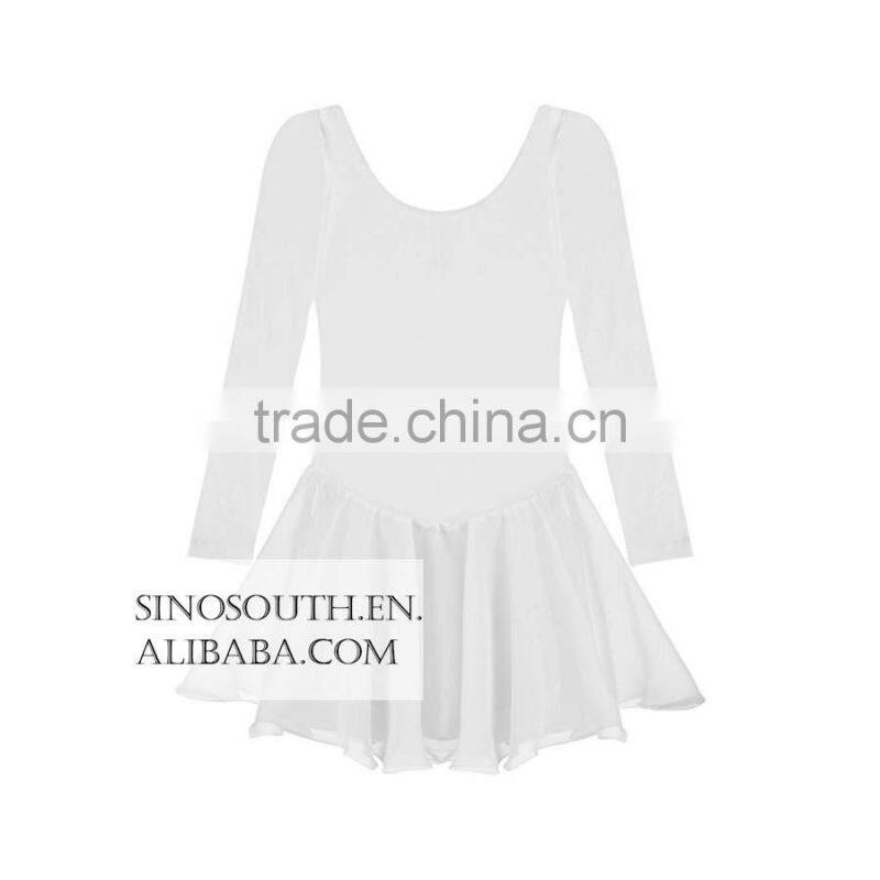 2017 New arrival Solid Color Long Sleeve girls leotard dance leotards Dress