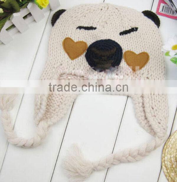Winter Baby Crochet Hat With Bear Design
