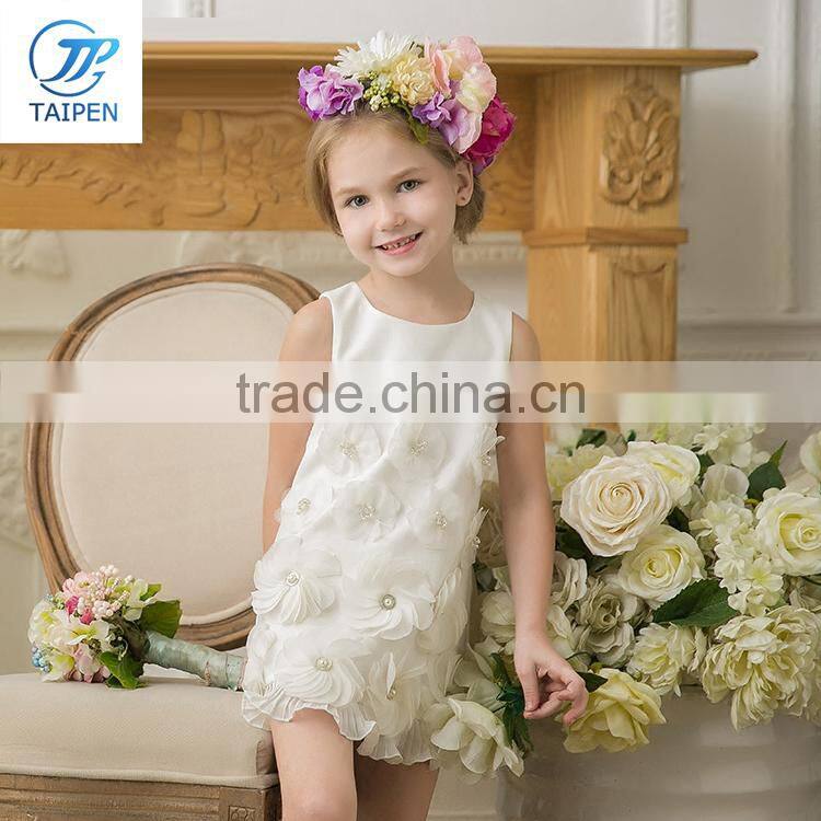 Newest Summer Doll Collar Baby Girls Sleeveless Dress Designs For Party