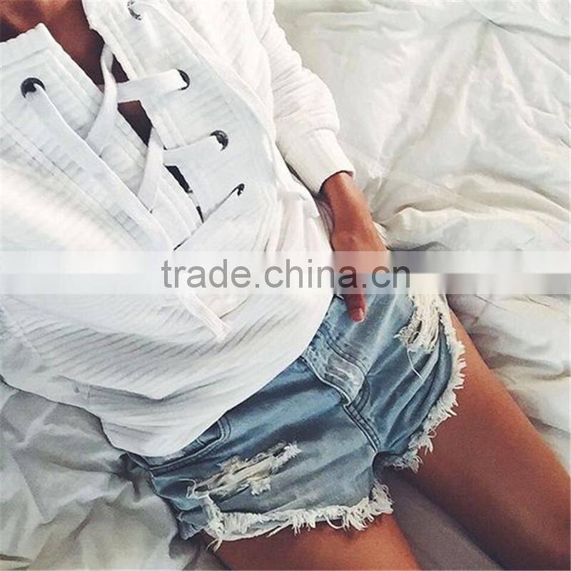Runwaylover 079 Hot Sale 2017 Ladies Fashion Hoodie With Tie