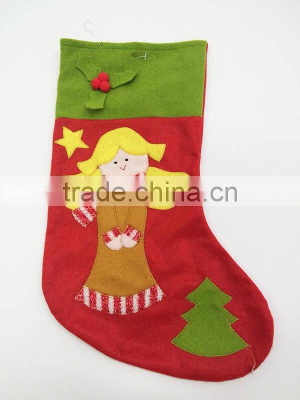 2016 Top sales new design christmas decoration wholesale christmas stocking