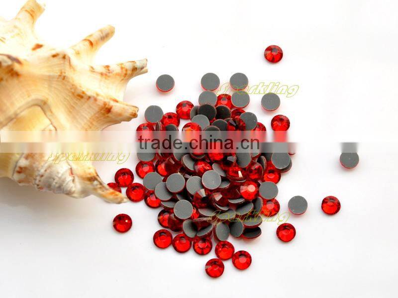 flat back glass hot fix stone loose crystal components with a flat reverse side siam colour
