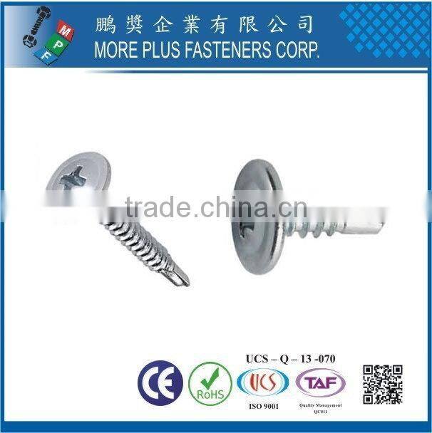Made in Taiwan Flat Head Undercut TEK Screws # 3 Point Roofing Screws Self Drilling Screws for All Metal Prevailing