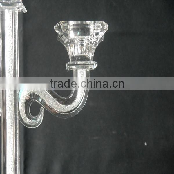 Wholesale Clear Crystal Long Stem Candle Holder For Wedding Table Decoration