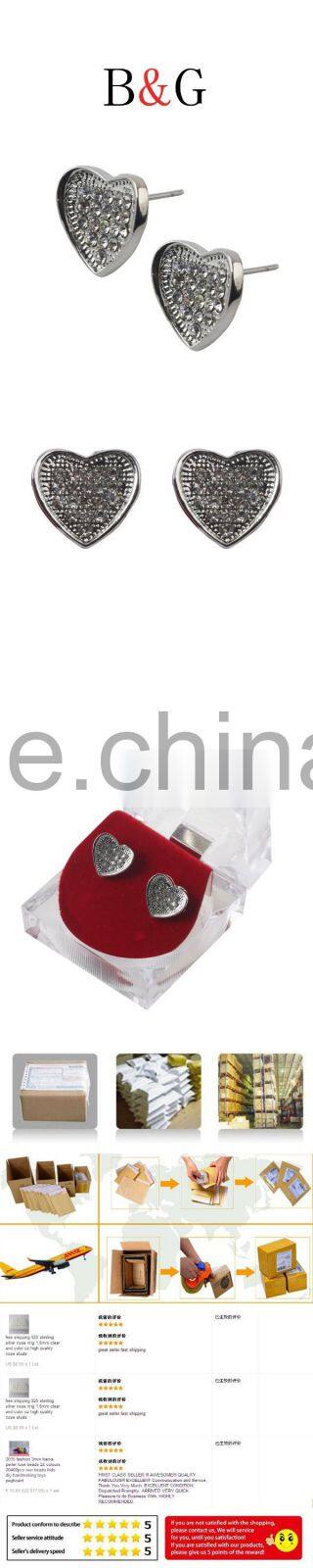 Customized Big Elegant Heart Shape Earrings Saudi Jewelry For Holiday Wholesale