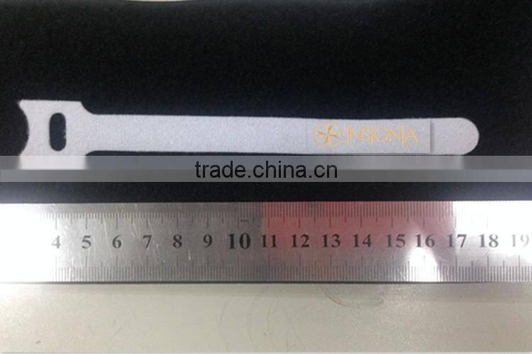 Manufacturer custom Self locking adjustable hook loop nylon cable tie with label