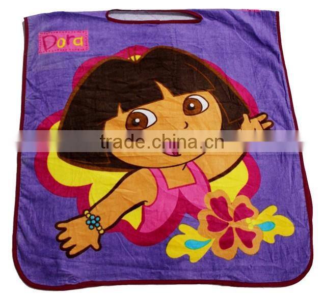 Kid's 100% cotton hooded towel printed design velour