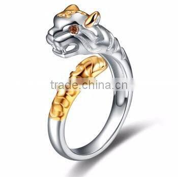 Old Chinese"Chinese Twelve Zodiac" Silver The Twelve Animal of Year Knuckle Open End Ring