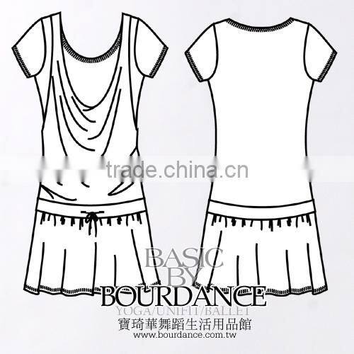 Lady blouse with front pinches and drawstring