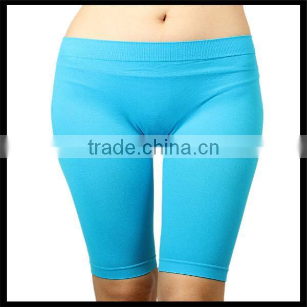 Seamless Solid Stretch Shorts Spandex Leggings Yoga Biker Exercise black color