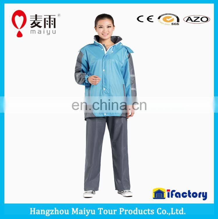 Maiyu waterproof 2pc breathable slicker raincoat