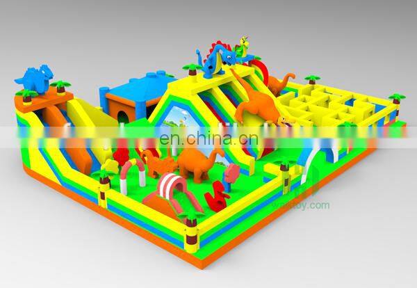 Dinosaur theme import from china inflatable amusement park games for sale