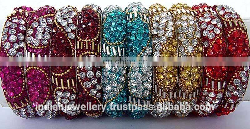 Crystal rhinestone jewelry handmade brass bangle manufacturer, rhinestone jewellery bangle exporter