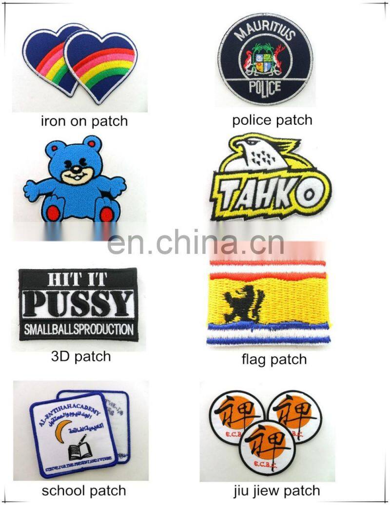 any color clothing embroidery patch custom design logo