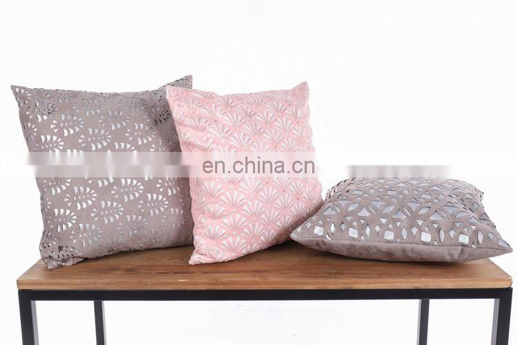 Decorative pink die cutting flower wholesale pillowcase/pillow case