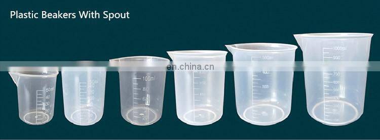 Lab Use Graduated Measuring Cups Plastic Beakers With Spout