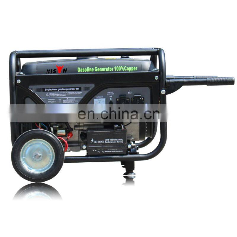 BS2500 BISON China Taizhou Home Use Standby generator 2kw Cooper Wire 5.5HP electric start Gasoline Generator