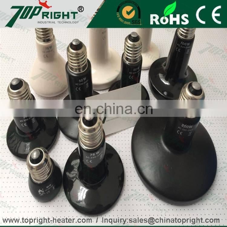 ceramic heat resistance heater lamp light bulb for reptile pet brooder 75w