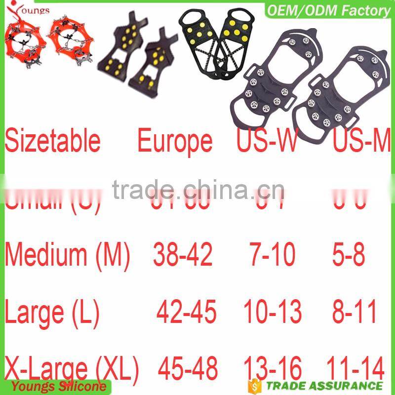 2016 winter spikes shoe snow protectors silicone anti-slip ice cleats ice shoes spike