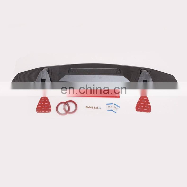 Hot Sale Cheap Spoiler rear gloss black carbon fiber spoiler universal spoiler for cars with light