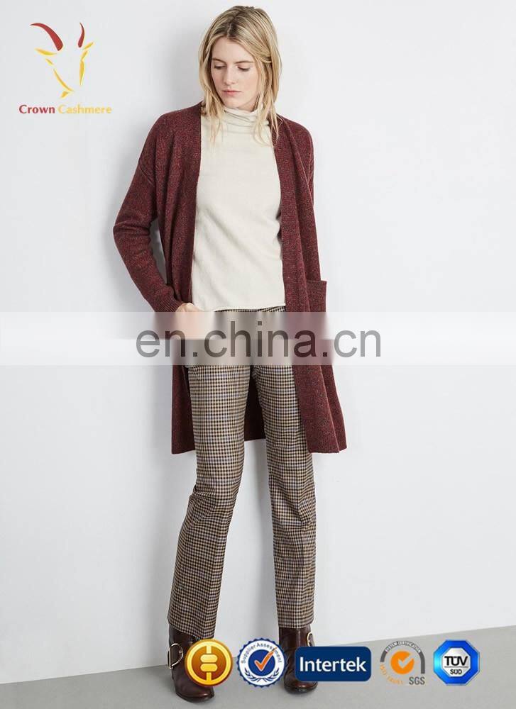 Ladies fashion open front long style cardigan