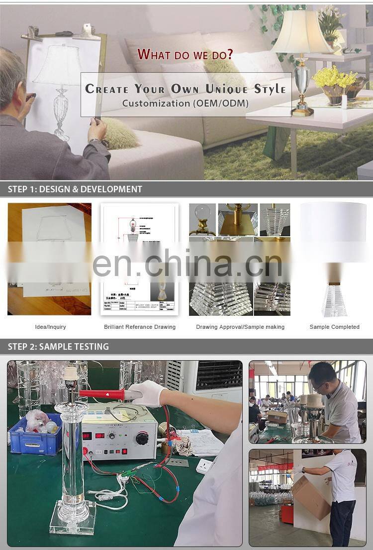 Spiral crystal abajures prism hardware  lights chinese table lamp