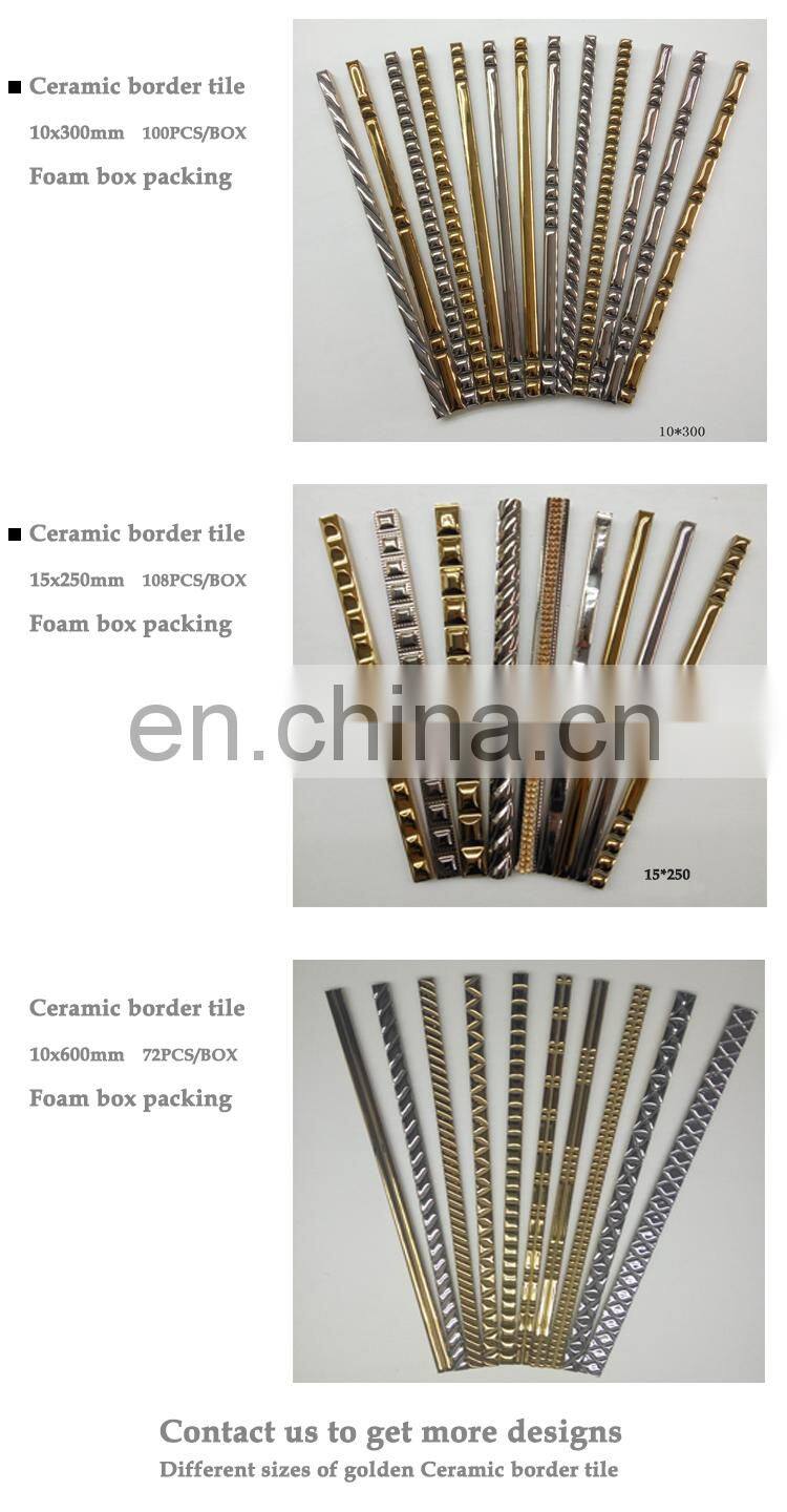 Interior decoration golden ceramic pencil border tile