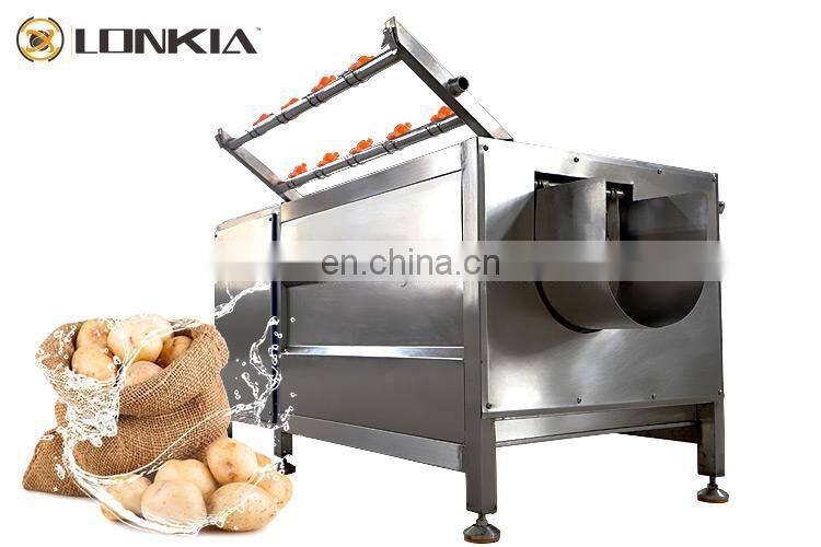 Automatic Potato Yam Washing Peeler Machine / Ginger Peeling Cleaning Machine
