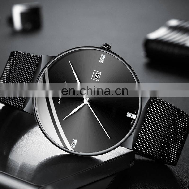 HANNAH MARTIN 901 Men Quartz Stainless Steel Classical Business Waterproof Calendar Top Brand Luxury Watch