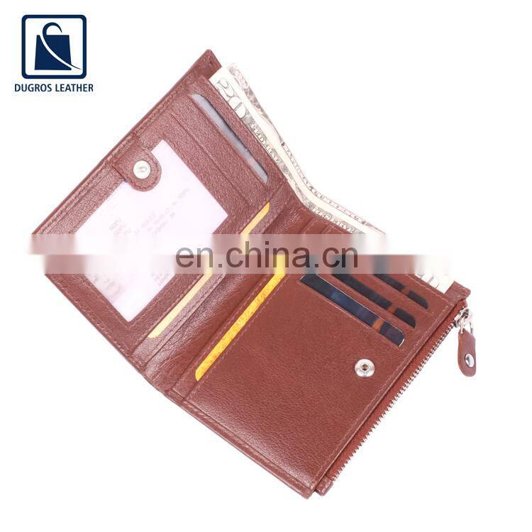 Elegant Design Attractive Pattern Nickle Fitting Button Closure Type Style Genuine Leather Men Wallet from India