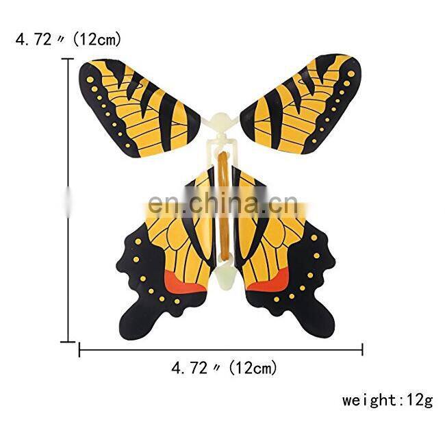 Magic Butterfly Flying in the Book Fairy Rubber Band Powered Wind Up Butterfly Toy Great Surprise for Wedding And Birthday Gifts