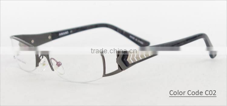 Half-rim Metal High Class Fashion Cheap Plastic Glasses Frames Spectacles Glasses Frames