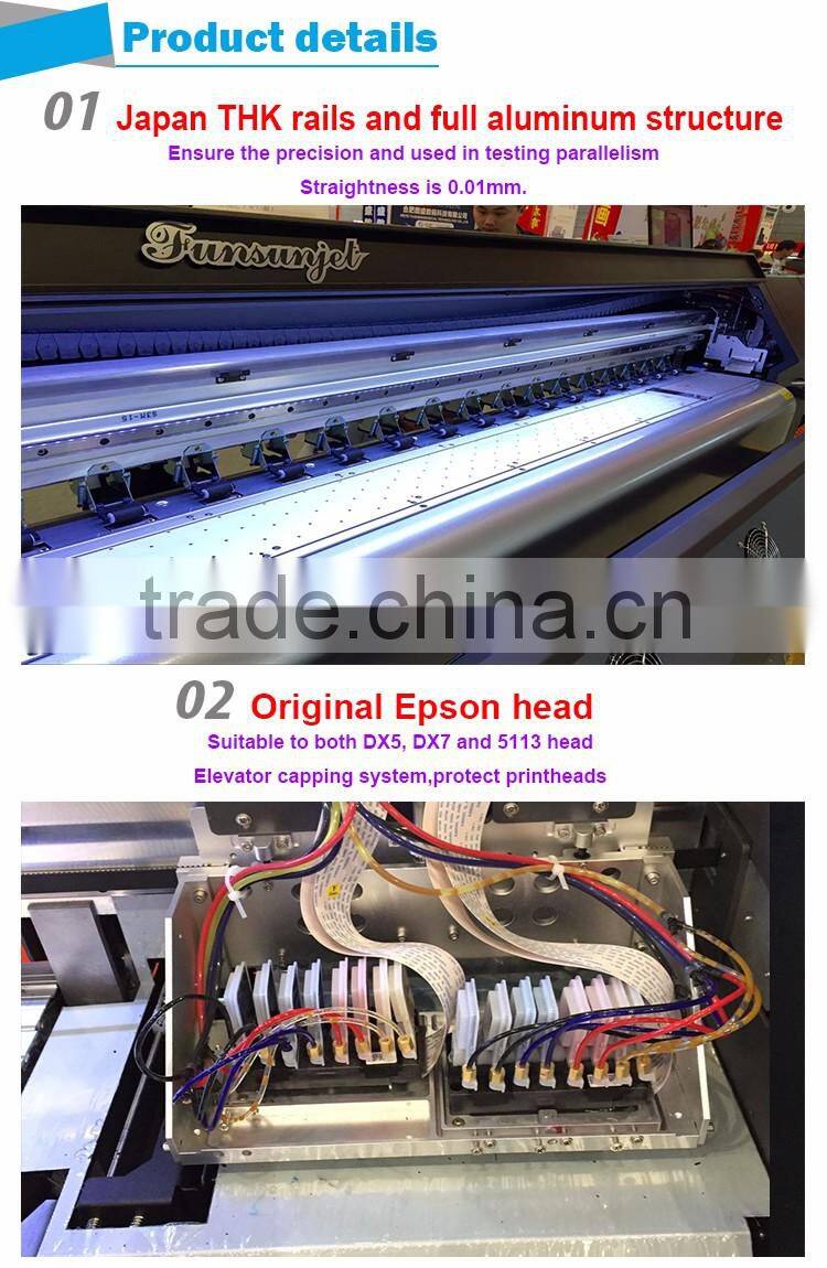 2016 new model FunsunJet FS1802K 1.8m sublimation dx5 head printer with 1440dpi