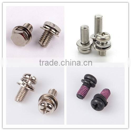 blue zinc coated slotted cup head spinning washer electronic screw