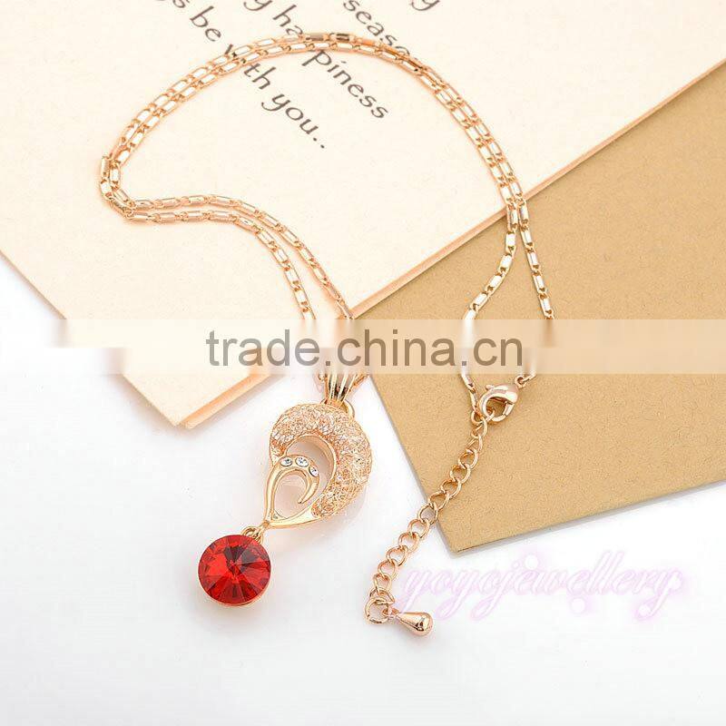 Happy birthday gift women gold ruby stone flexible necklace