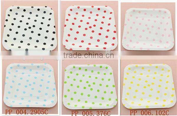 Happy Party Products Supplies Fancy Party Paper Plates,Round Paper Dish