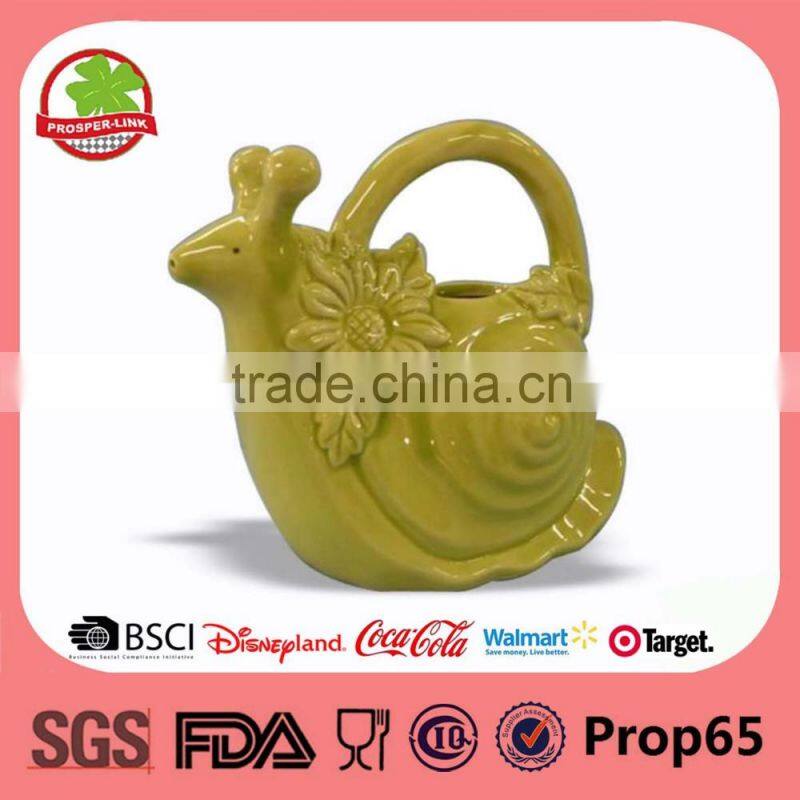 Mini yellow ceramic flower pot painting designs