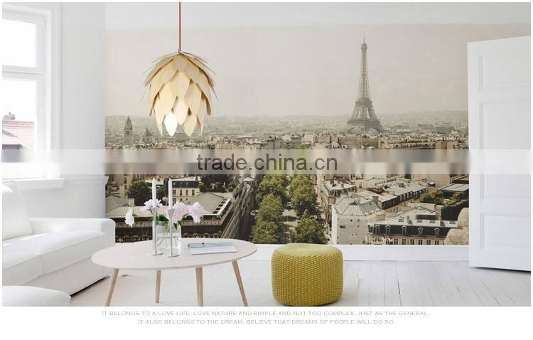 Wooden LED pendant light JK-8005B-29 2016 New Design Artichoke wooden bamboo pendant lighting