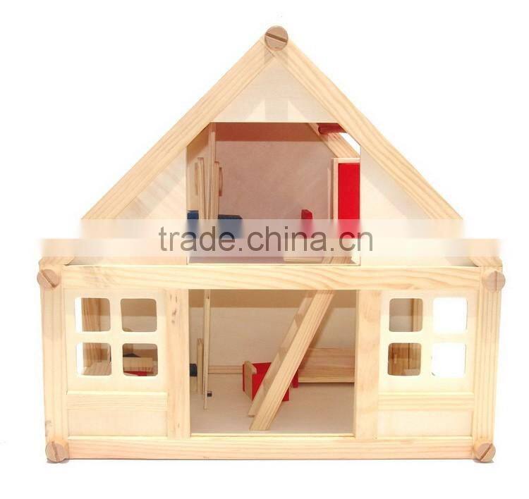 2016 New Design Wooden Toy House for Kids Child Educational Wooden Assembling Set Baby DIY Doll House
