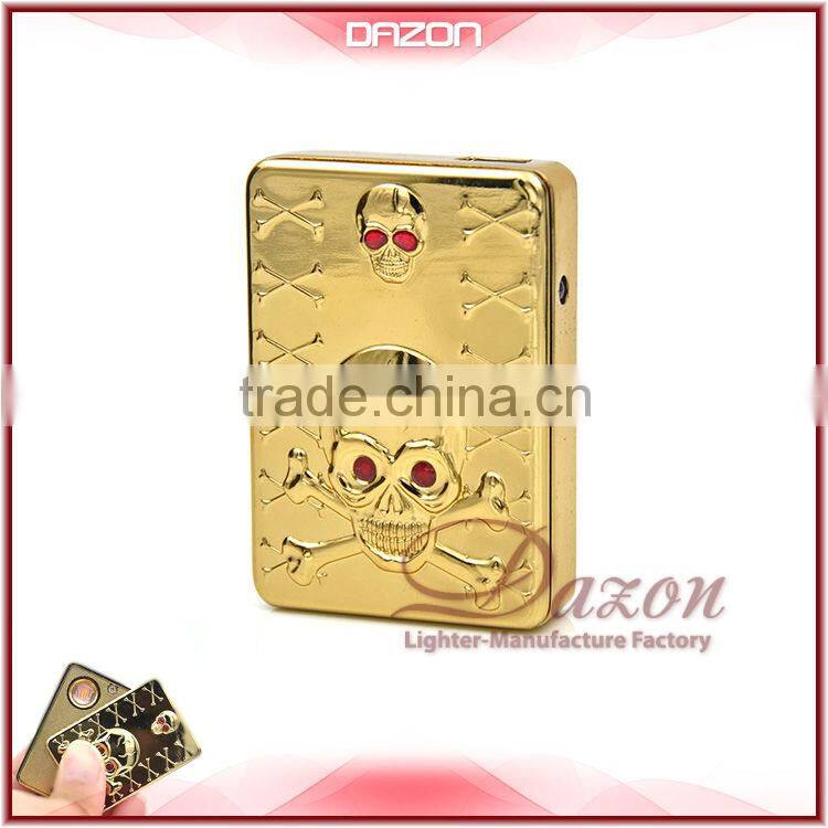 Skull Square Rechargeable Battery USB Electric Lighter