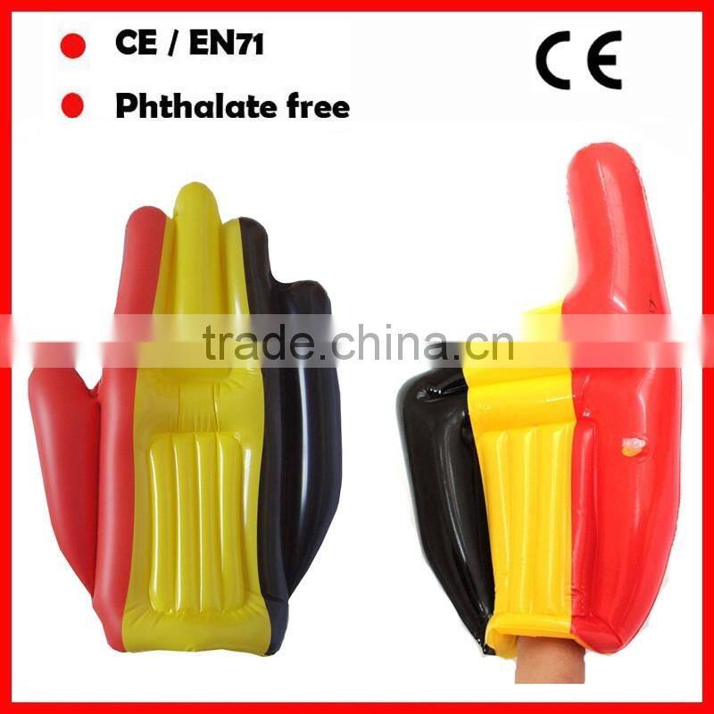 Advertising PVC inflatable cheering hand ,inflatable finger hand with custom logo Belgium inflatable hand for promotion