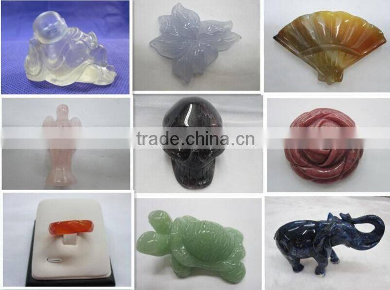 Natural Loose Gemstone Carved Christmas Tree Pendants For Christmas Gift