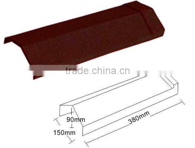 Stone coated angle hip tile for roof