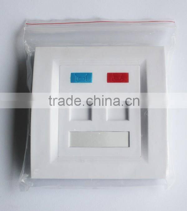 Factory Price Network Dual Port RJ45 Faceplate 86 Type Wall Plate