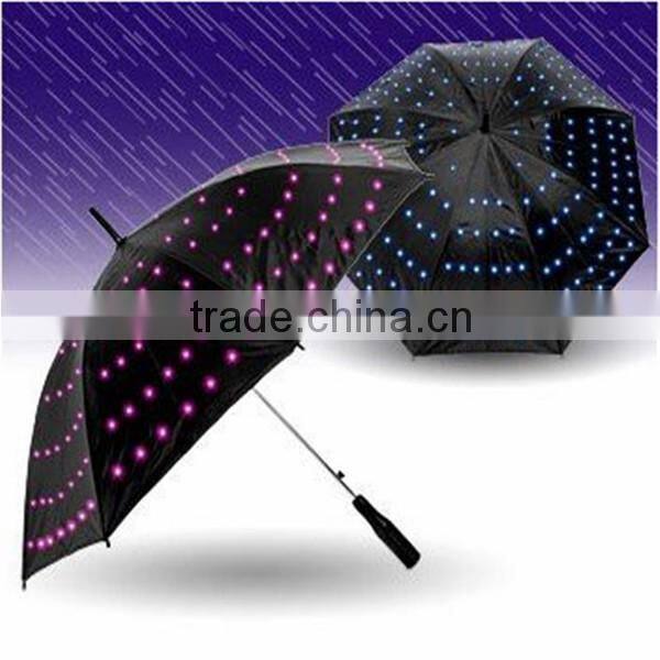 Wholesale automatic open and luminous LED umbrella head knocked cloth