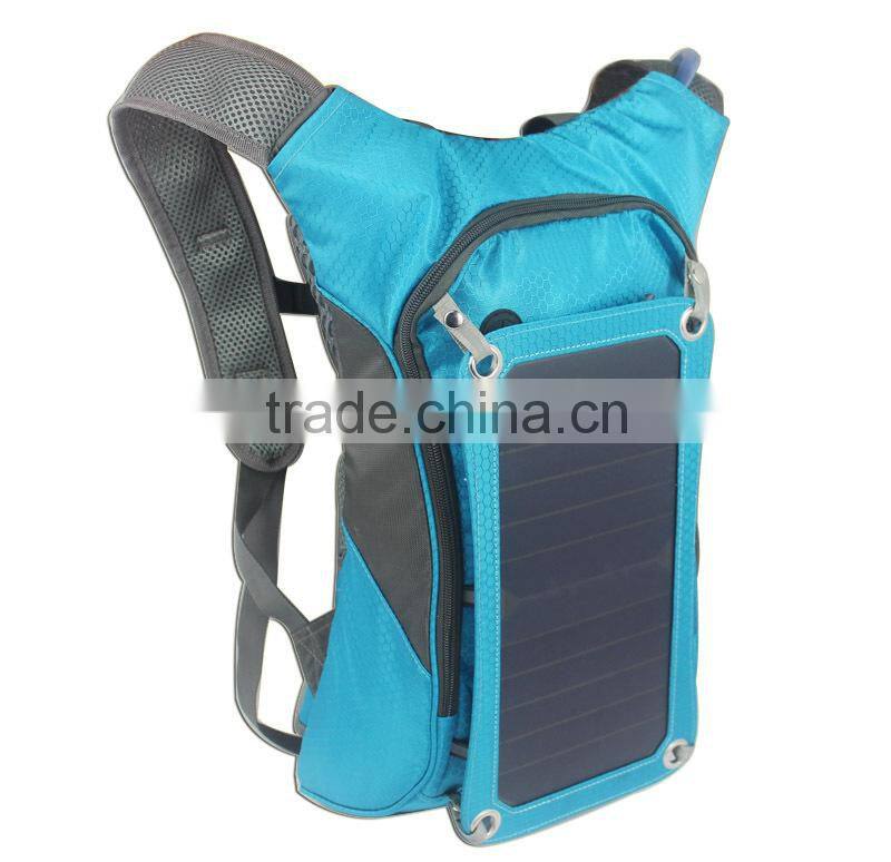Tactical high capacity travel hiking nylon solar backpack