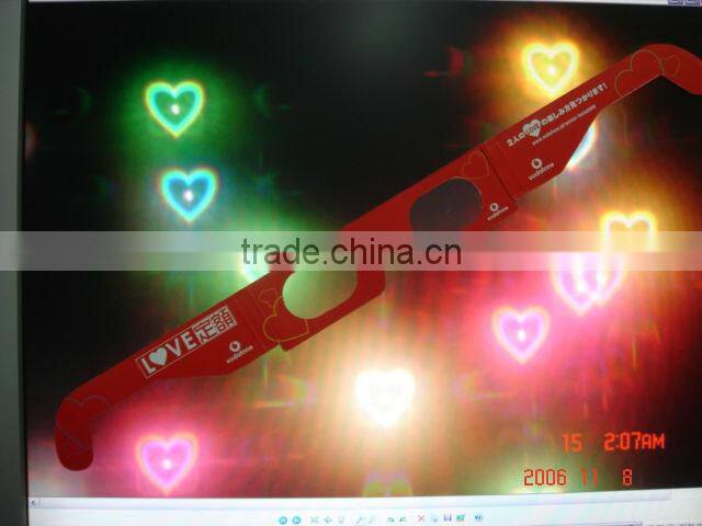 New style heart-shape diffraction glasses paper with high quality