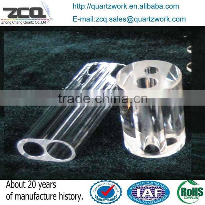 clear double hole quartz tube laser cavity