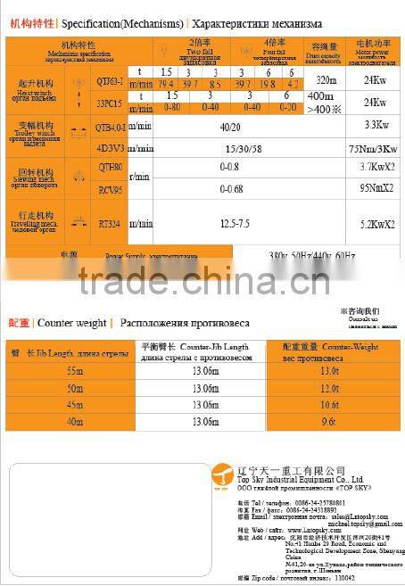 T5513-6t Topkit Tower Crane